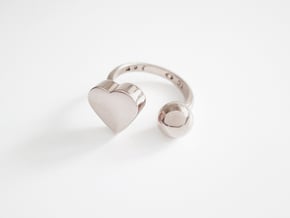 The heart and ball ring in Polished Silver: 7 / 54