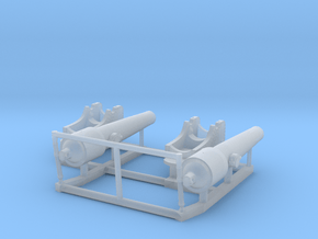 2 X 1/120 Navy Parrott 150 lb Rifled Cannon in Smooth Fine Detail Plastic