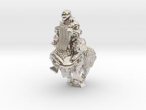 Ram Knight Knitter in Rhodium Plated Brass