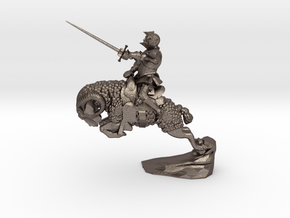 Ram Knight in Polished Bronzed-Silver Steel