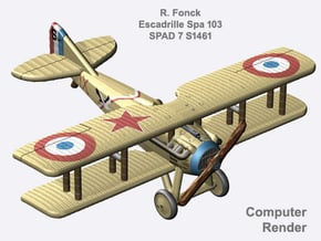 René Fonck SPAD 7 (full color) in Natural Full Color Nylon 12 (MJF)