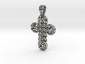 Celtic knot cross [pendant] in Polished Silver