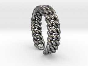 Links knot [sizable open ring] in Polished Silver