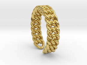 Links knot [sizable open ring] in Polished Brass