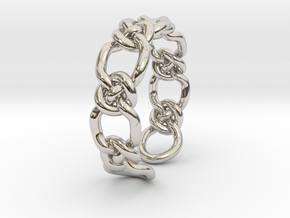 Knots - light model [open ring] in Rhodium Plated Brass