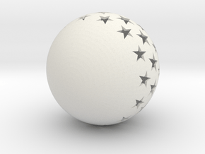 Christmasball with stars in White Natural Versatile Plastic