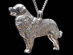 Leonberger Profile Pendant in Polished Silver