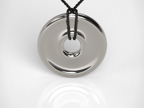 Inflection Concave Pendant in Polished Silver