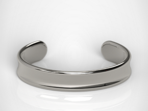 Inflection Concave Cuff in Polished Silver: Medium