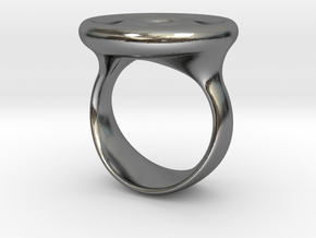 Inflection Concave Signet Ring in Polished Silver: 7.5 / 55.5
