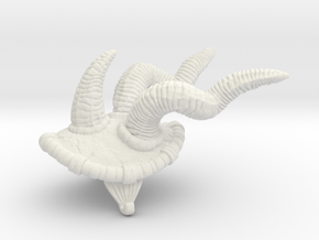 Beastman Shoulderpad (Horns variant) in White Natural Versatile Plastic