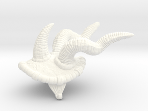 Beastman Shoulderpad (Horns variant) in White Smooth Versatile Plastic