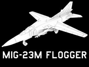 MiG-23M Flogger (Loaded, Wings Out) in White Natural Versatile Plastic: 1:200