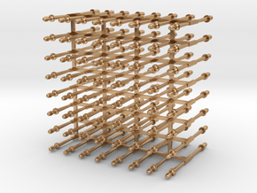  64 belaying pins in 1:48 scale in Polished Bronze
