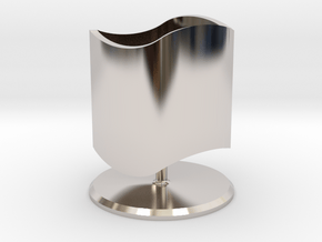 Ambiguous Cylinder with Stand (updated version) in Rhodium Plated Brass