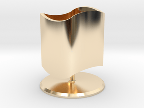 Ambiguous Cylinder with Stand (updated version) in 14k Gold Plated Brass