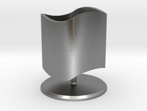 Ambiguous Cylinder with Stand (updated version) in Natural Silver