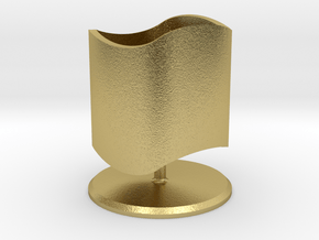 Ambiguous Cylinder with Stand (updated version) in Natural Brass