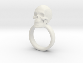 Skull Ring Size 11 in White Natural Versatile Plastic