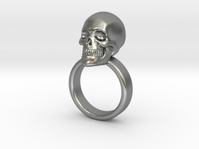 Skull Ring Size 11 in Natural Silver