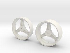 1/6 3 Spoke Motorcycle wheel in White Natural Versatile Plastic