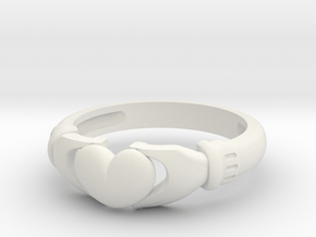 Heart Ring in White Natural Versatile Plastic