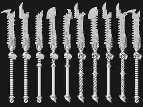 Chaos Toothed Glaives in Gray Fine Detail Plastic: Medium