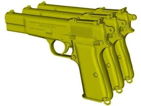 1/16 scale FN Browning Hi Power Mk I pistol Bd x 3 in Tan Fine Detail Plastic