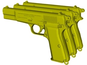 1/16 scale FN Browning Hi Power Mk I pistol Ad x 3 in Tan Fine Detail Plastic