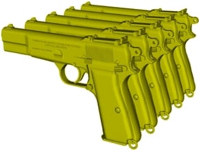 1/16 scale FN Browning Hi Power Mk I pistol Bd x 5 in Tan Fine Detail Plastic