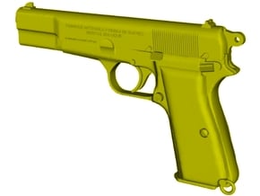 1/15 scale FN Browning Hi Power Mk I pistol Ad x 1 in Tan Fine Detail Plastic