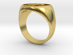Mandalorian Crest ring in Polished Brass: 10 / 61.5