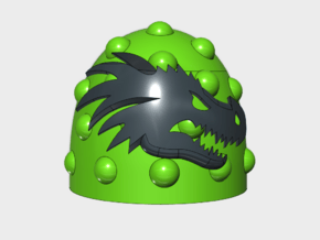 10x Dragon Head - G:6s Right Shoulders in Tan Fine Detail Plastic