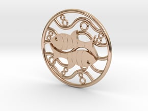 Zodiac -Water Signs- Pisces  in 14k Rose Gold Plated Brass