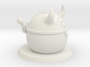 Puffball Viking with base in White Natural Versatile Plastic