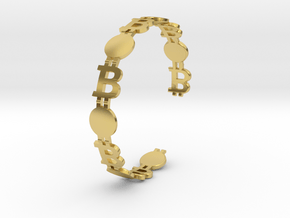 Bitcoin bracelet in Polished Brass