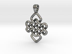 Flat knot [pendant] in Polished Silver