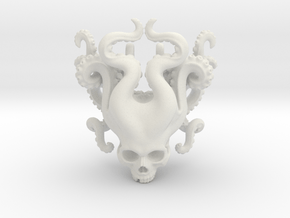 Octopus man Skull mini the pendant in White Natural Versatile Plastic