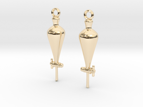 Separatory Funnel Earrings - Chemistry Jewelry in 14K Yellow Gold