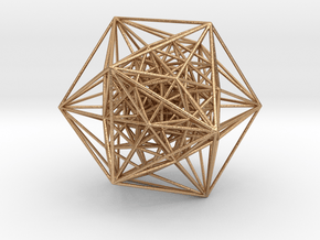 600-Cell, Perspective Projection, Vertex centered in Natural Bronze