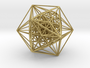 600-Cell, Perspective Projection, Vertex centered in Natural Brass