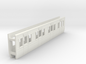 GWR R2 Carriage side 4mm scale in White Natural Versatile Plastic