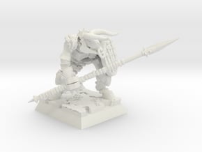 Undead Beastman Spearman in White Natural Versatile Plastic