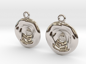 Roses [earrings] in Rhodium Plated Brass