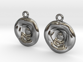 Roses [earrings] in Polished Silver