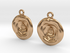 Roses [earrings] in Polished Bronze