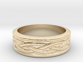 Viking patterned ring 1 in 14K Yellow Gold