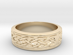Viking patterned ring  in 14k Gold Plated Brass