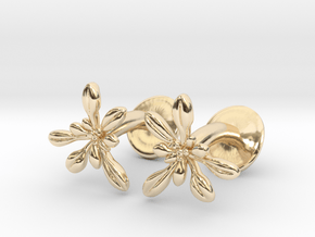 Arabidopsis Cufflinks - Science Jewelry in 14k Gold Plated Brass
