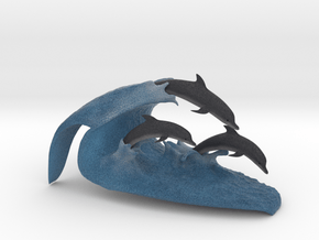 Porpoise wave (small / 2" tall) in Matte High Definition Full Color: Small